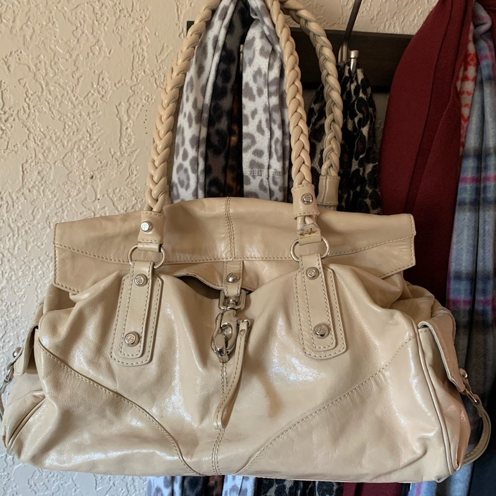 Francesco Biasia Secret Love Braided Handles Tan Satchel
